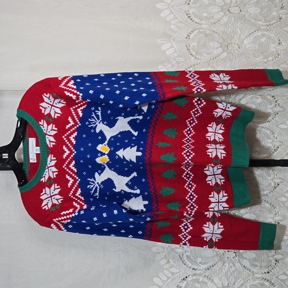 Jolly Sweaters Reindeer Drinking Ugly Fun Christmas Sweater sz Medium